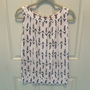 Cotton sleeveless blouse with cute flower print